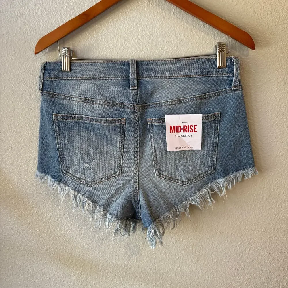Celebrity Pink Women's Mid-Rise Shorts The Sugar Size 7/28 Cut Off‎ NWT